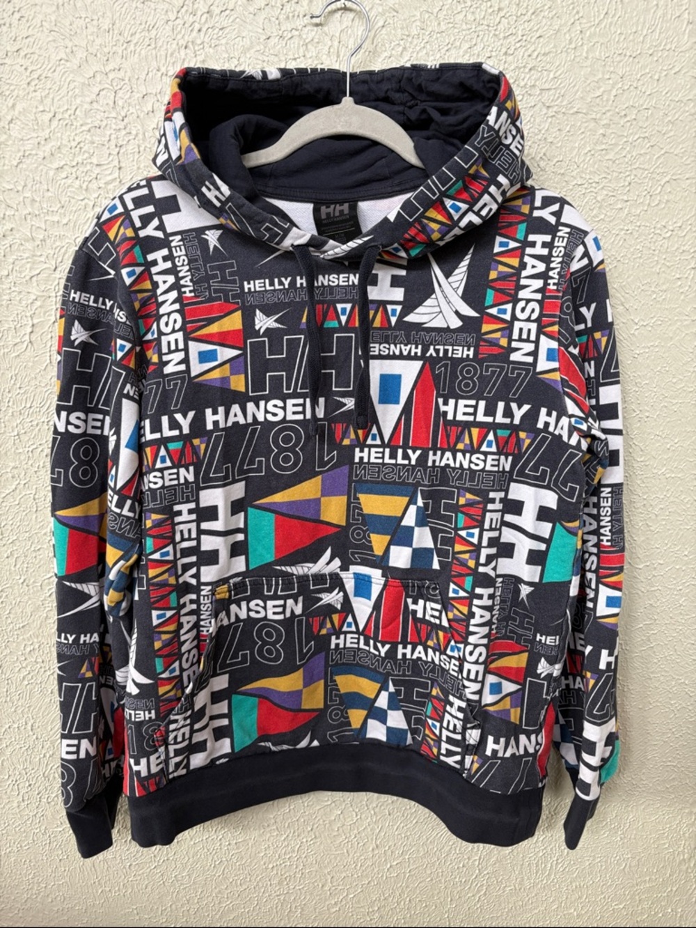 HELLY HANSEN Logo Hoodie with Nautical Flags